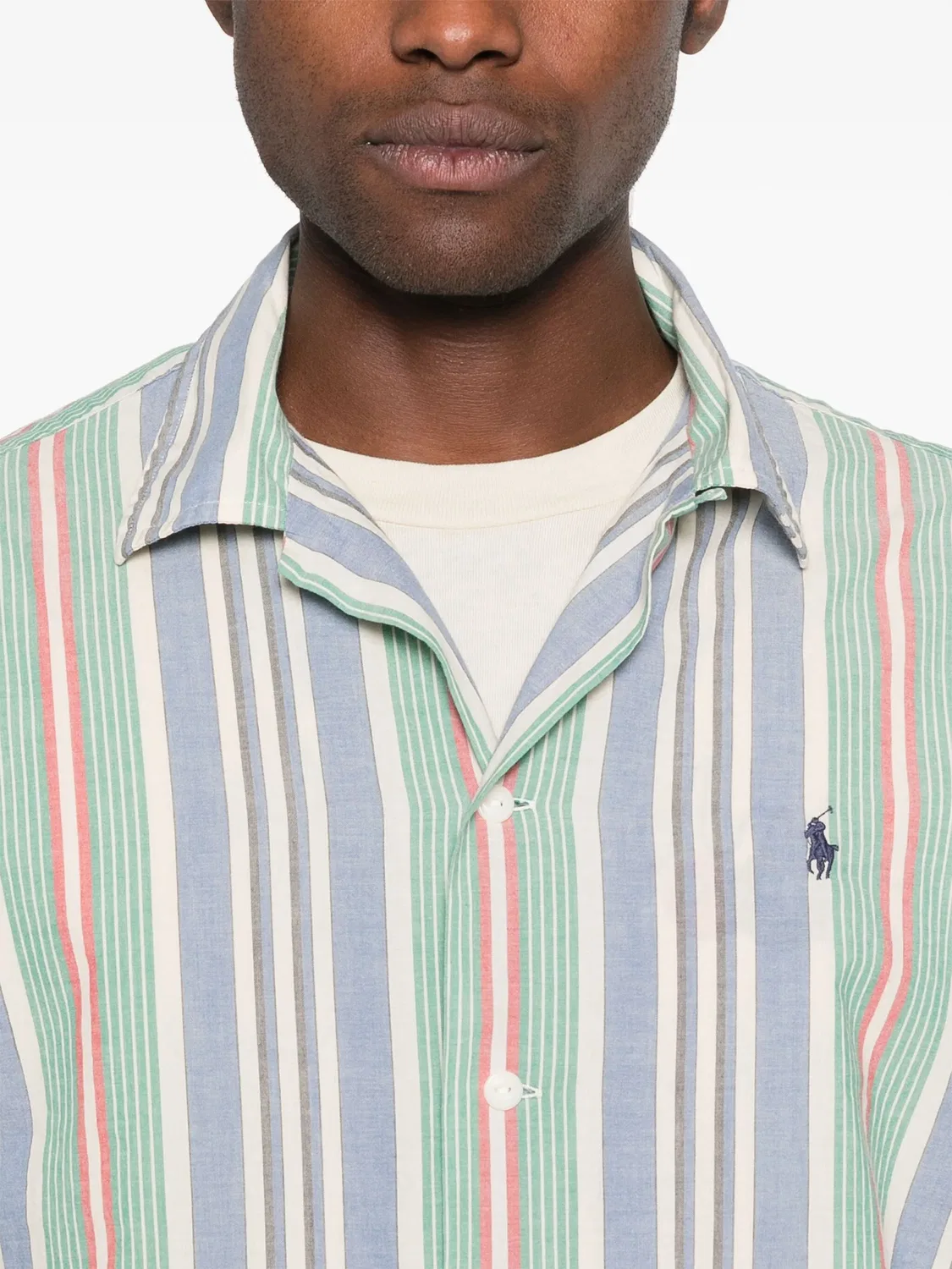 Polo Ralph Lauren Рубашка в полоску, синяя — фото 3