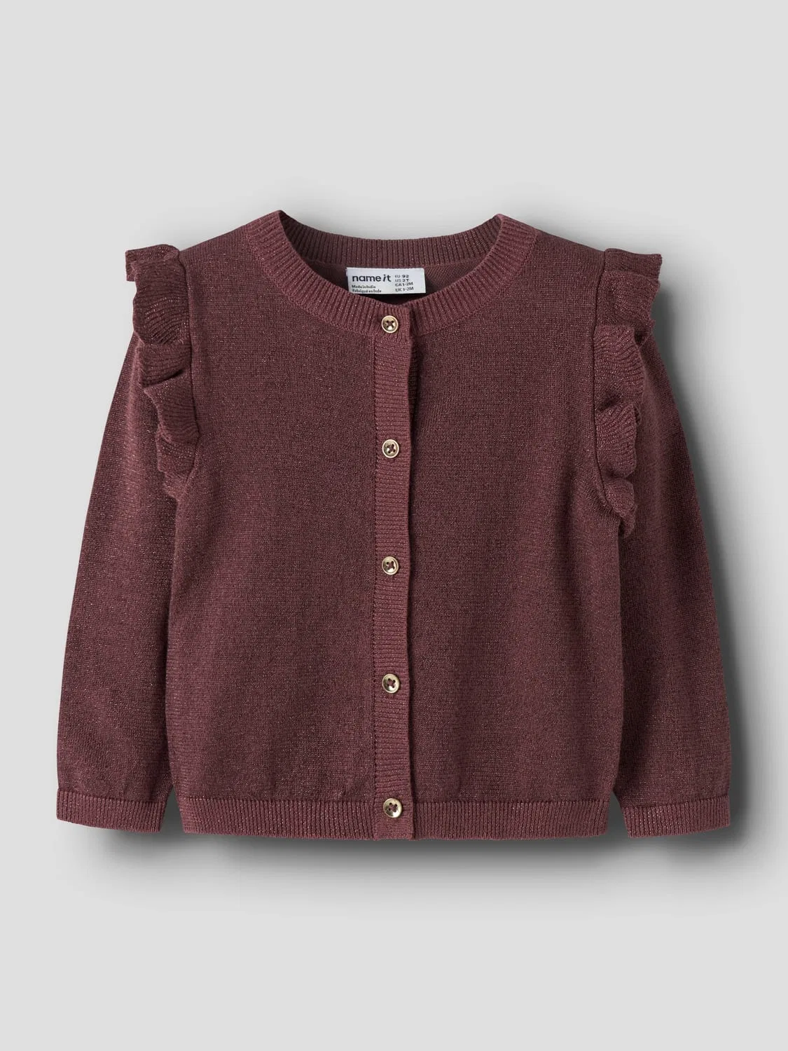 Кардиган вязаный Name It NMFABINNE LS KNIT CARD, имбирный — фото 2