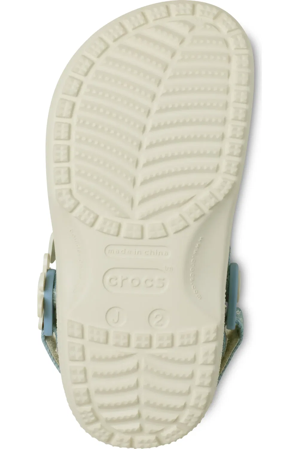 Детские сабо деним с цветком Classic Clog Crocs, Summit White — фото 4