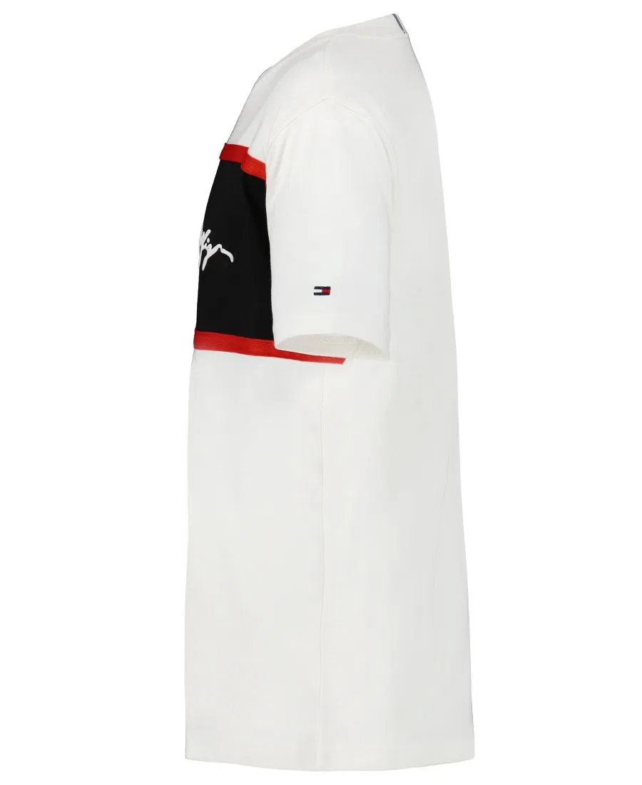 Детская футболка с коротким рукавом, цветные блоки, размер 2T-7 Tommy Hilfiger, White/Header — фото 2