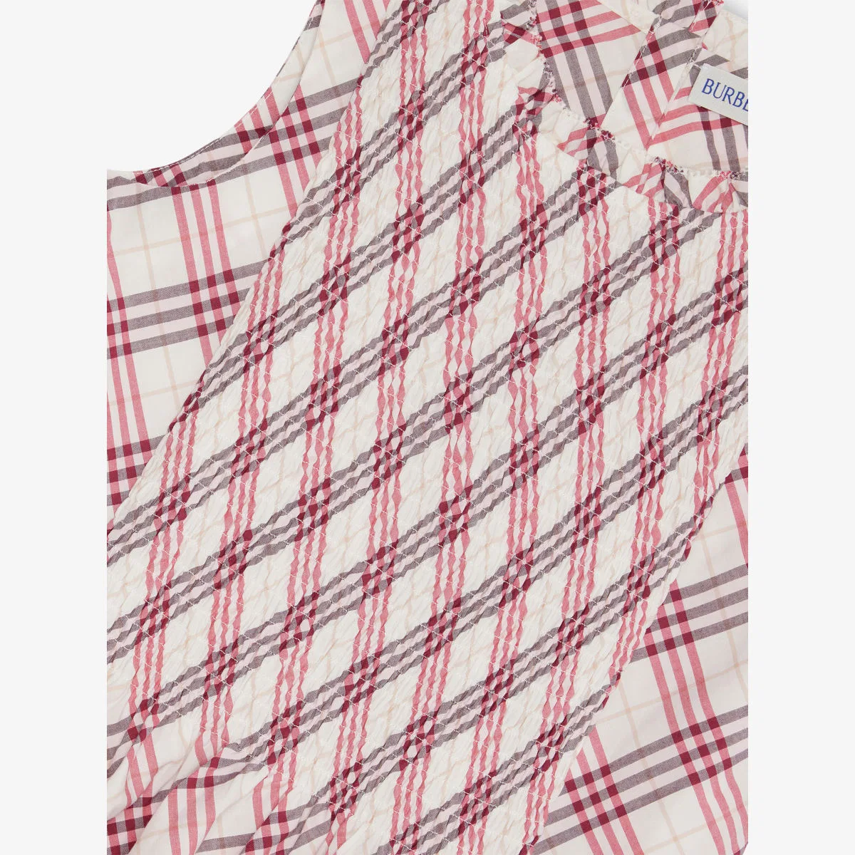 Хлопковое платье Yvette в клетку, 4-14 лет Burberry, баклажановый — фото 2