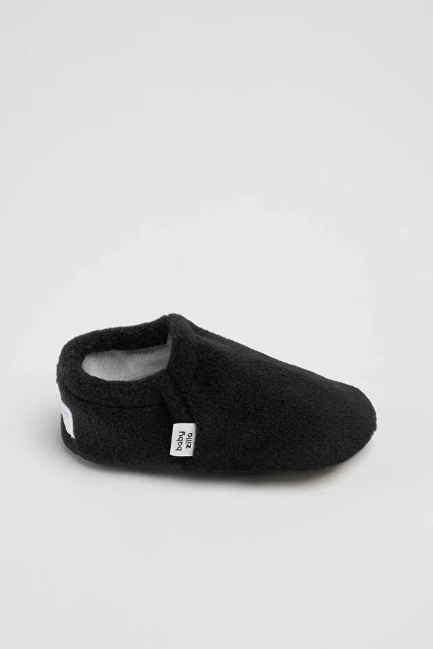 Детские пинетки из флиса на плоской подошве Babyzilla, Black — фото 3