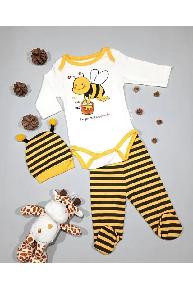 Детский комплект боди с длинным рукавом Minibird Baby, Yellow