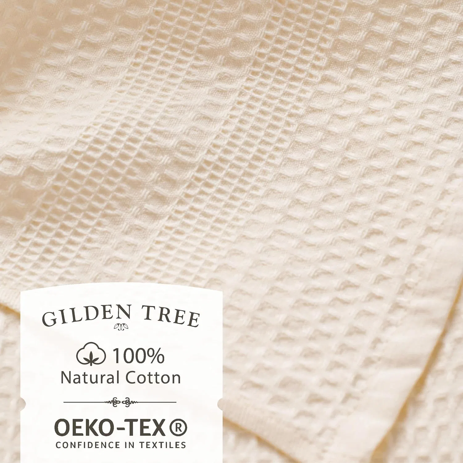 Набор мочалок вафельных для лица и тела, 4 шт, Gilden Tree, Cream — фото 2