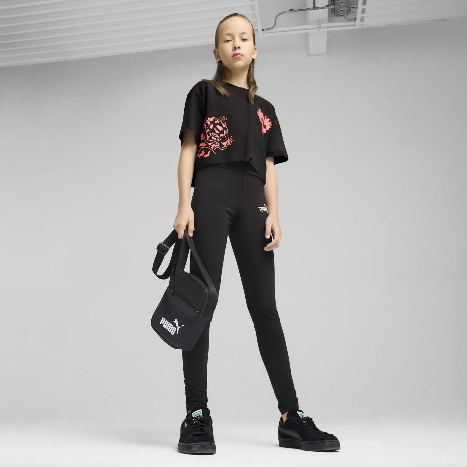 Детские леггинсы с принтом Flaming Love Puma, Schwarz — фото 4
