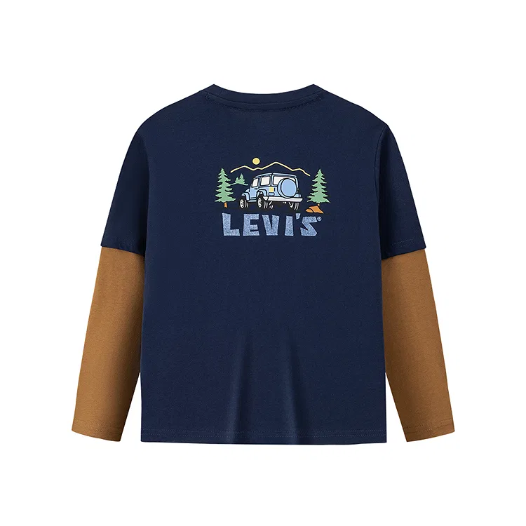 Детская футболка с круглым вырезом Levi's Grade School, Dark Indigo — фото 4
