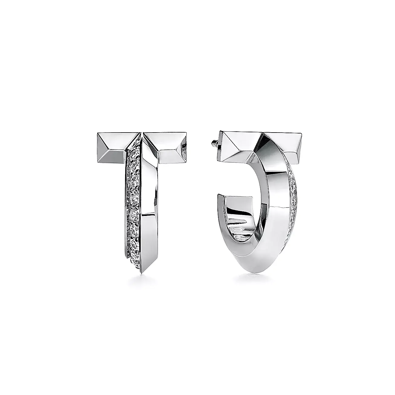 

Серьги Tiffany & Co. T1 Hoop, белое золото/бриллиант