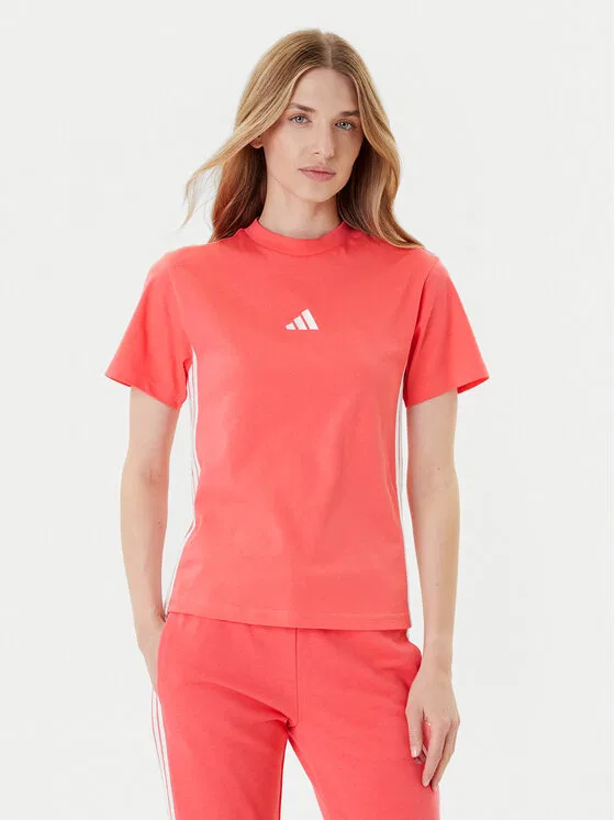 Футболка regular fit Essentials 3-Stripes Adidas, коралловый