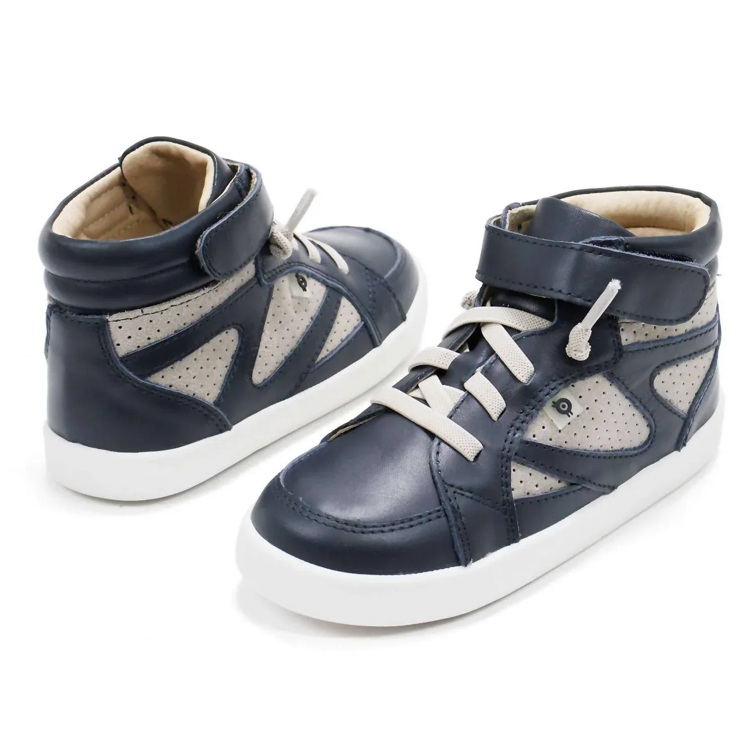 Детские кроссовки для мальчиков высокие на шнуровке New Leader Fashion Sneakers Old Soles, темно-синий — фото 4