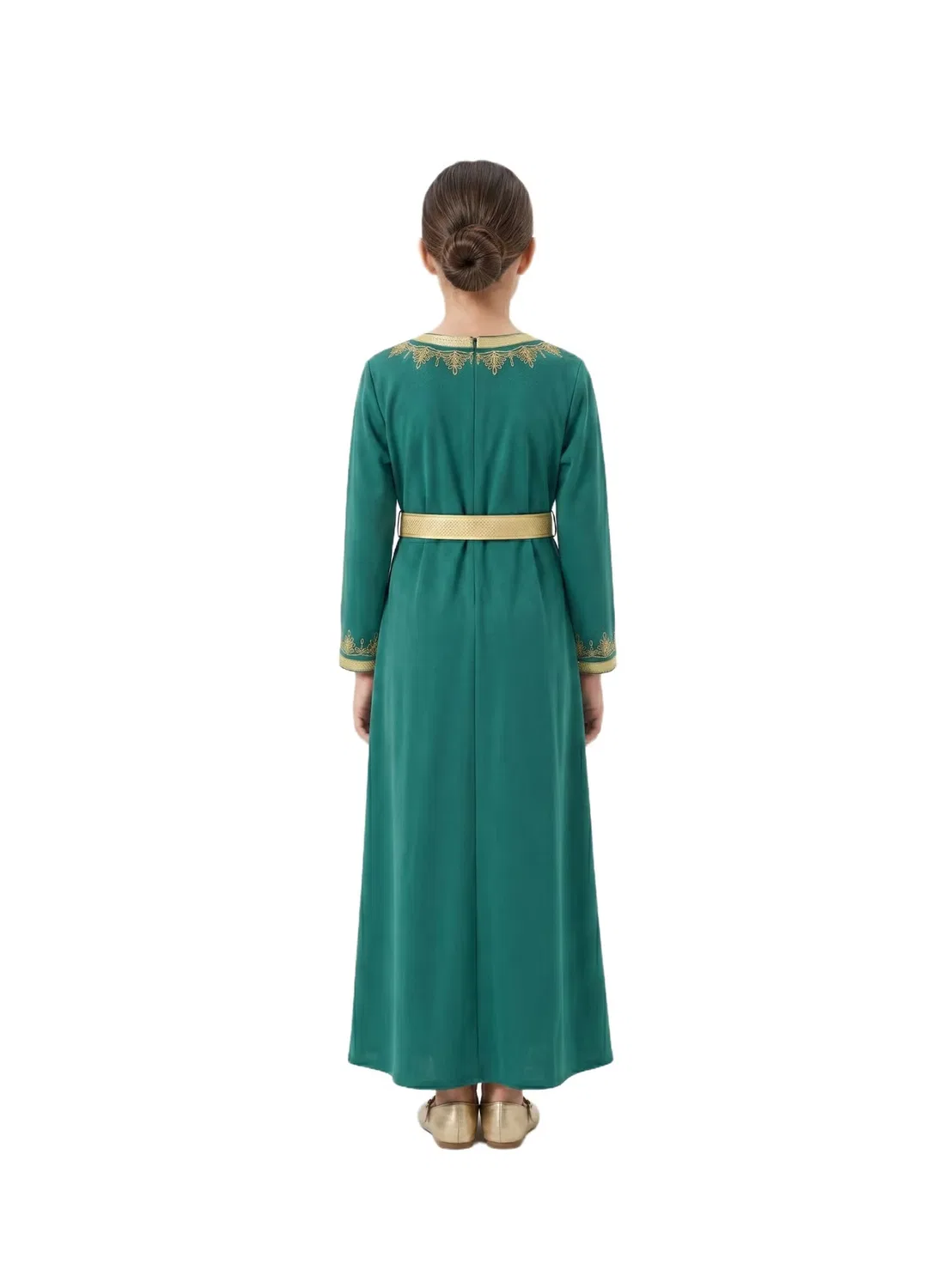 Платье с вышивкой Royal embroidered kaftan D'Daniela, зеленый — фото 3