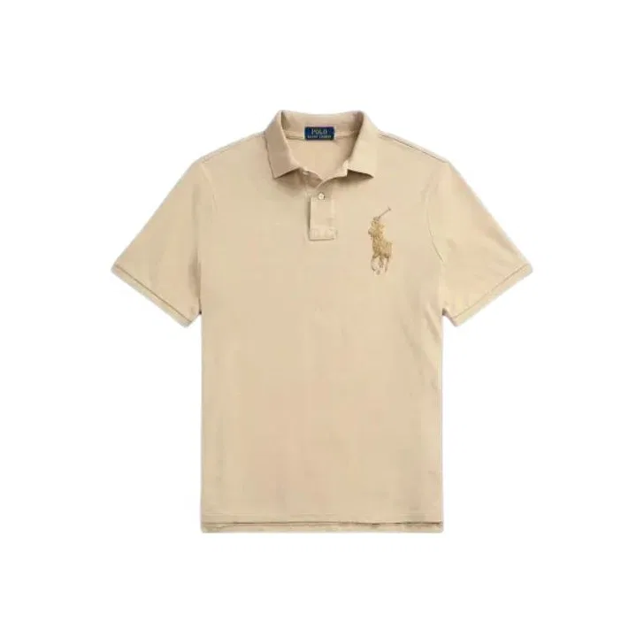 Мужское поло с длинным рукавом Big Pony Polo Shirt Classic Version Polo Ralph Lauren, Light Umber
