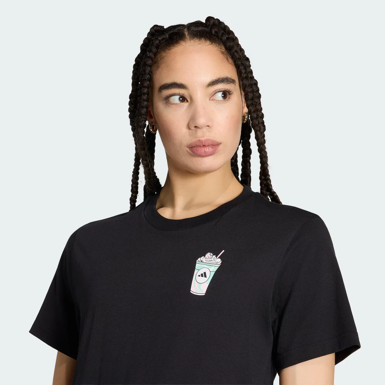 Мужская футболка с графическим принтом Food Regular Grafik Adidas, Schwarz — фото 4