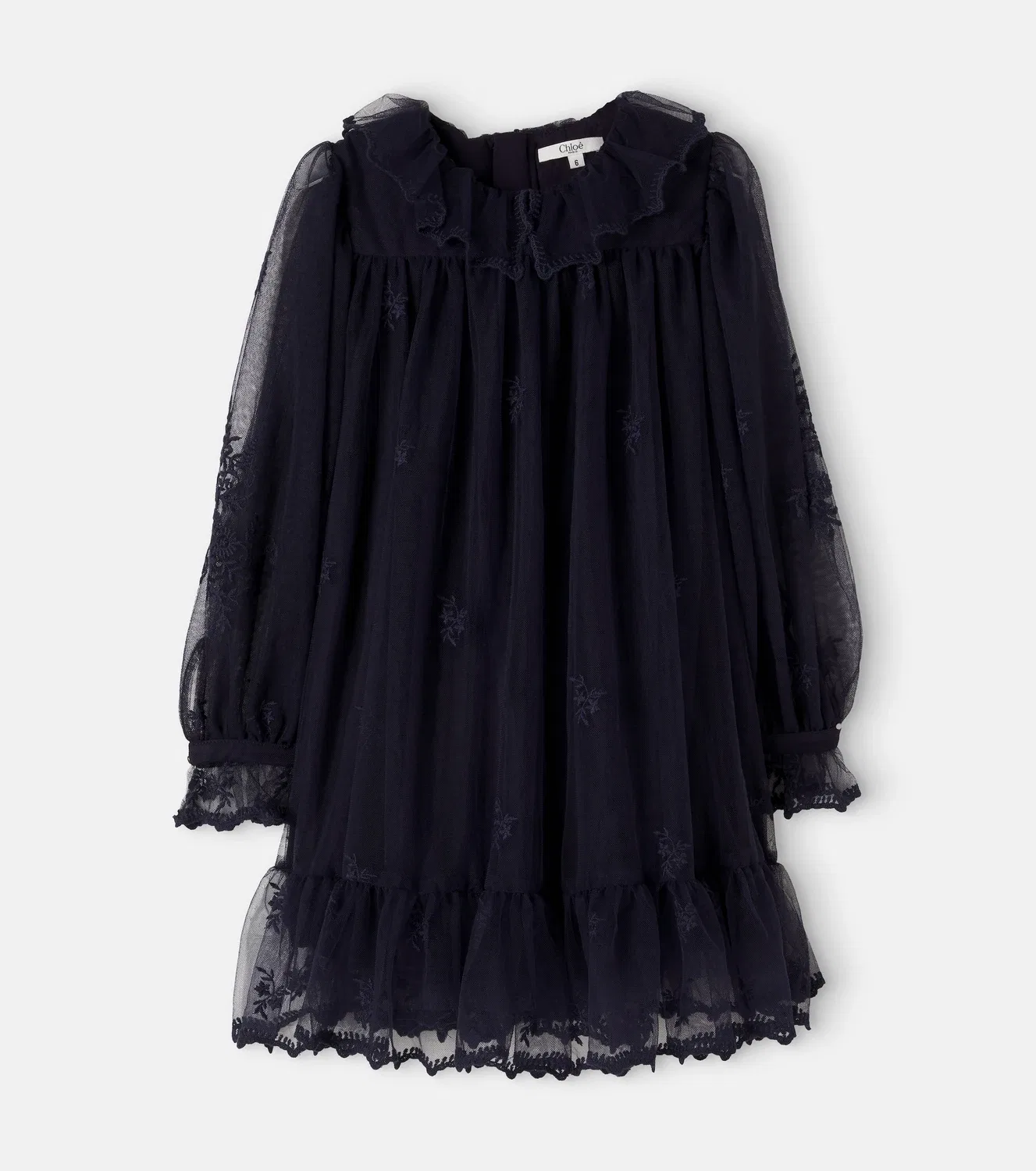 Нарядное платье с вышивкой Chloé Kids, синий