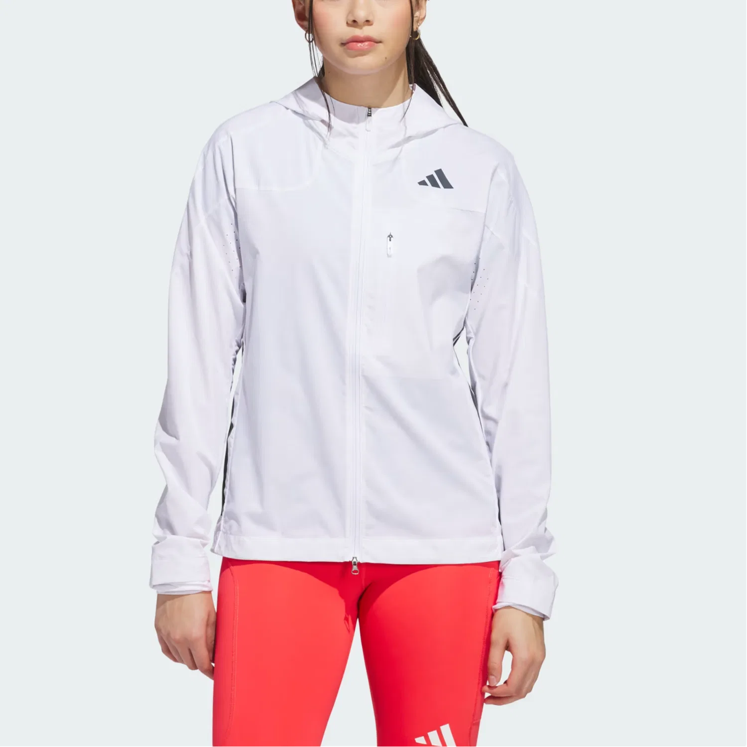 Женская куртка в ретро-спортивном стиле Adidas, White — фото 3