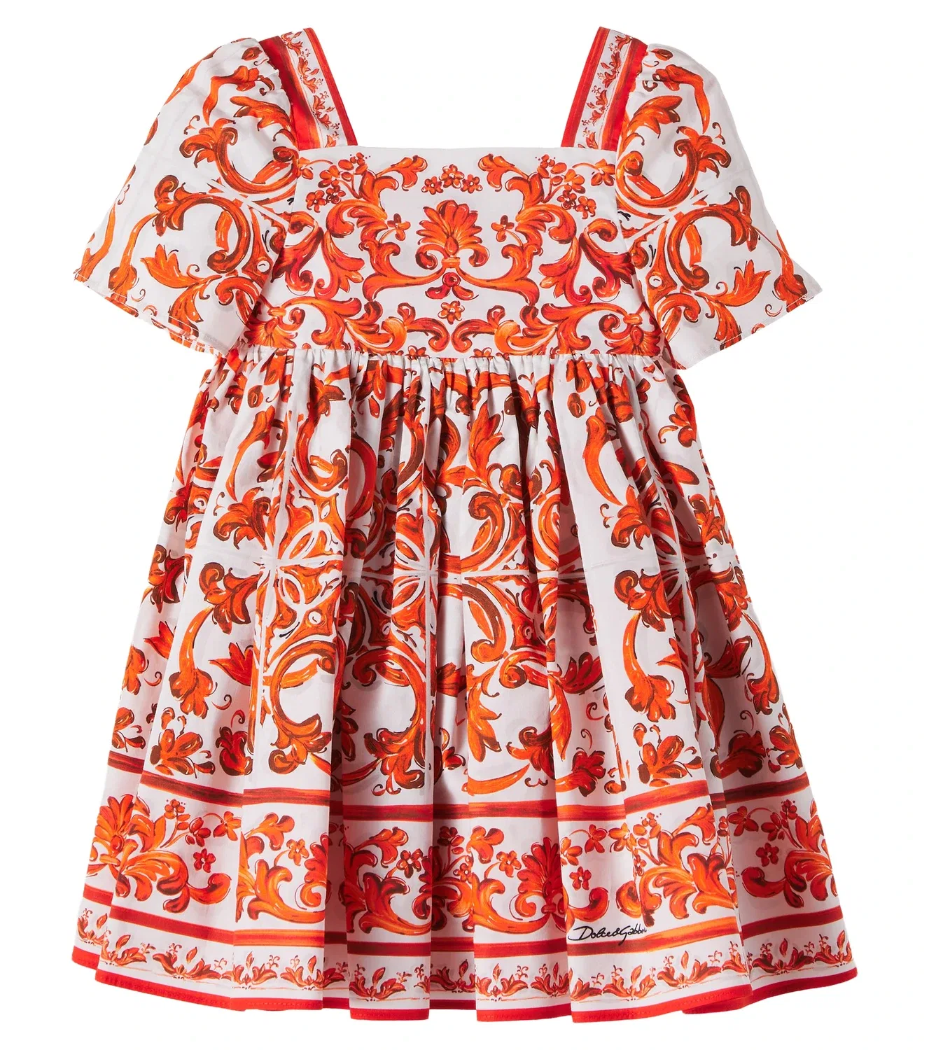 Платье с принтом Dolce&Gabbana Kids, оранжевый
