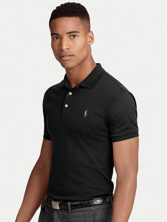 Поло slim fit Ssl-Knt Polo Ralph Lauren, черный