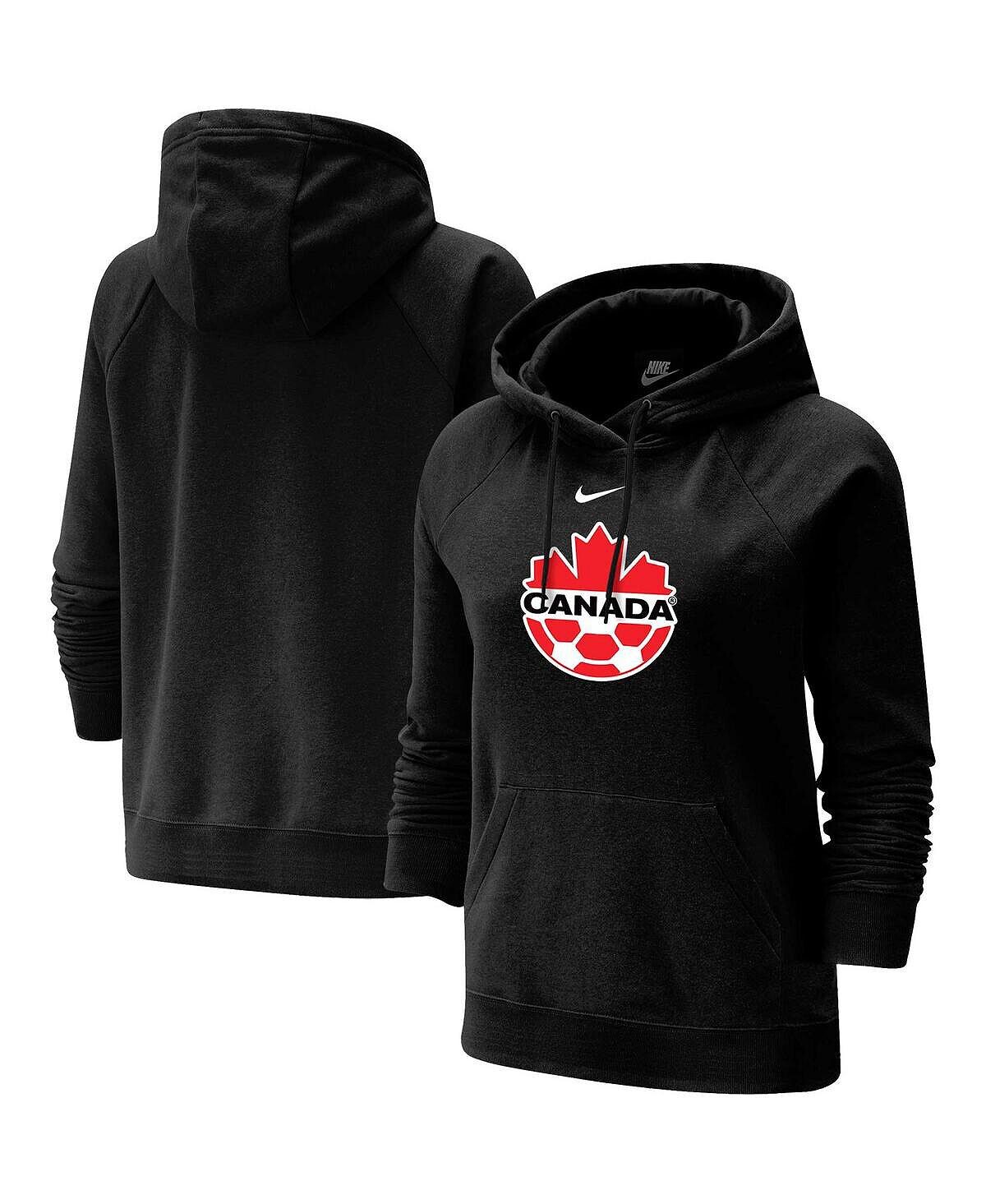 

Женская черная толстовка с капюшоном из трех смесей пуловера canada soccer varsity raglan tri-blend Nike, черный