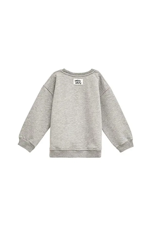 Детские свитшот для девочек хлопковый Sportswear Matchy Matchy, Gray — фото 3
