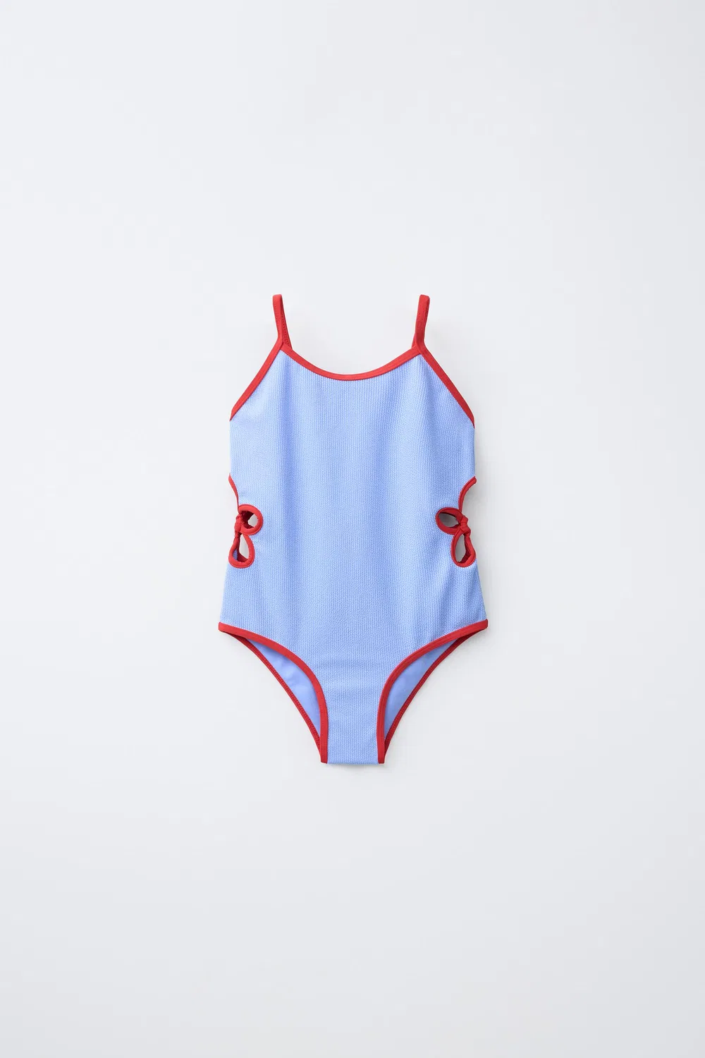 6-14 лет / Купальник с контрастным цветочным принтом и вырезами ZARA, Blue