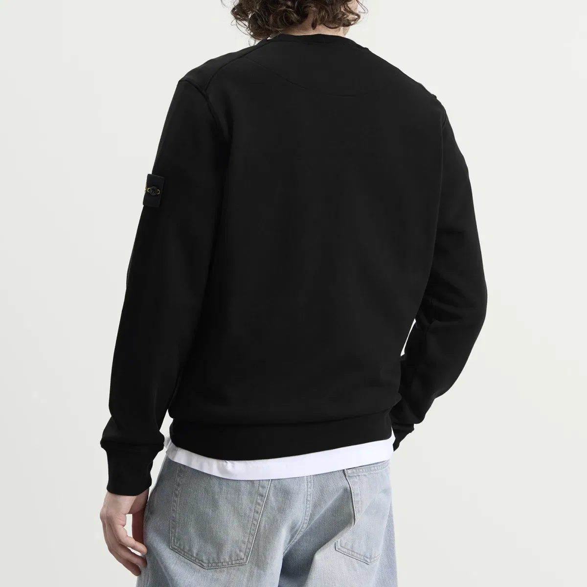 Свитшот из органического хлопка с отстегивающимся бейджем Stone Island, Black — фото 3
