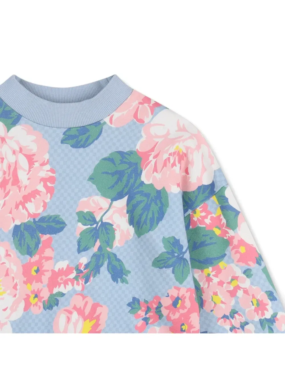 Толстовка с цветочным принтом Kenzo Kids, синий — фото 3