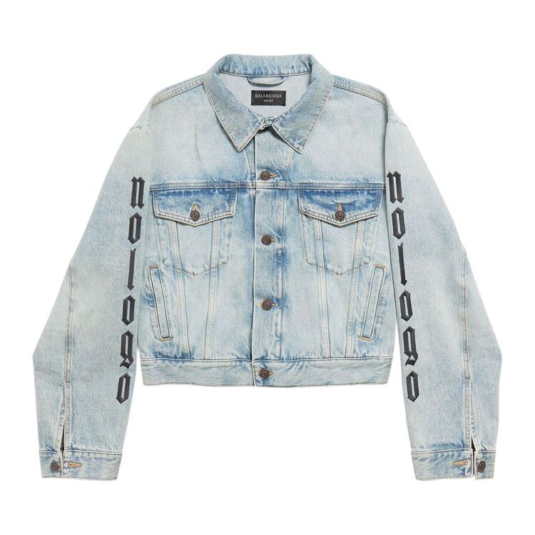 

Куртка Balenciaga No Logo Denim Jacket Iced Blue, синий