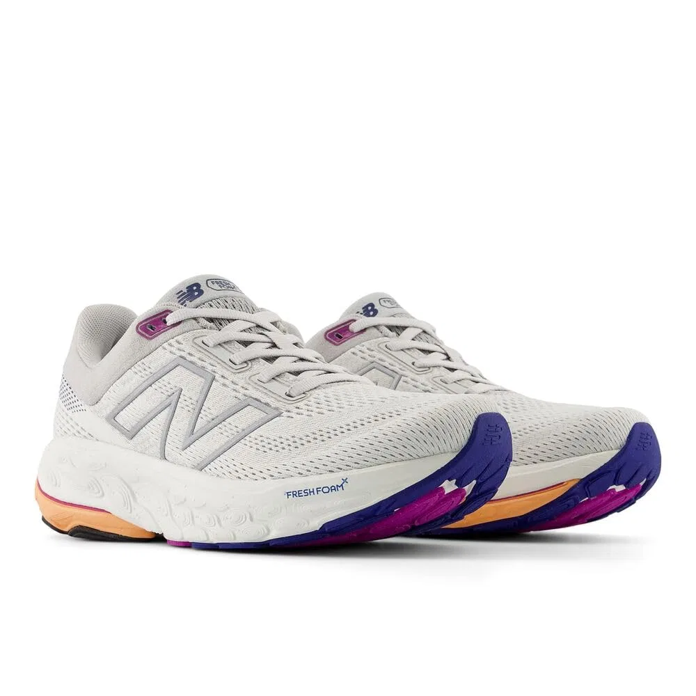 Детские беговые кроссовки для девочек с амортизацией Fresh Foam X 860 V14 New Balance, Materia Grigia Rame Argento Metallizzato — фото 4