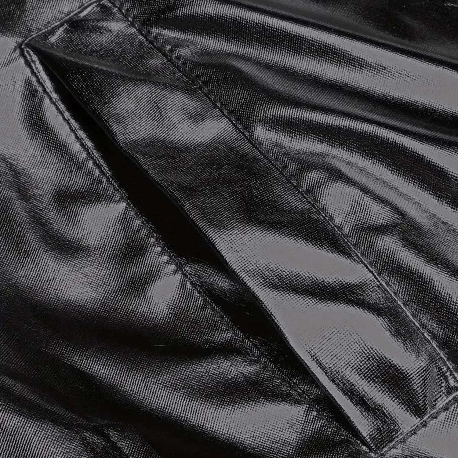 Мужская куртка-бомбер с металлическим блеском, slim fit, на молнии, для вечеринок, Black — фото 4