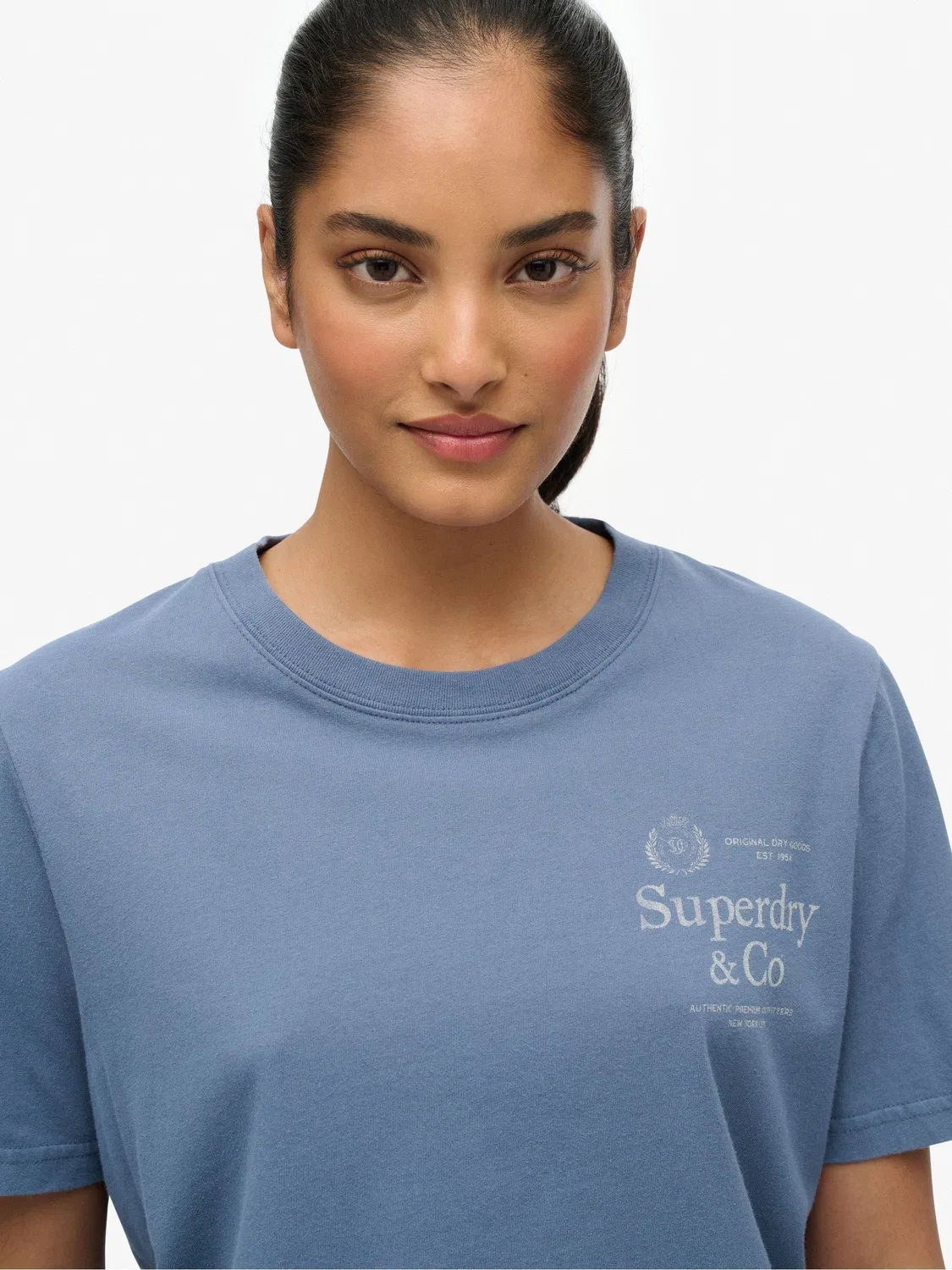 Футболка с принтом, Slim Fit, Luxe Casual Superdry, синий — фото 4