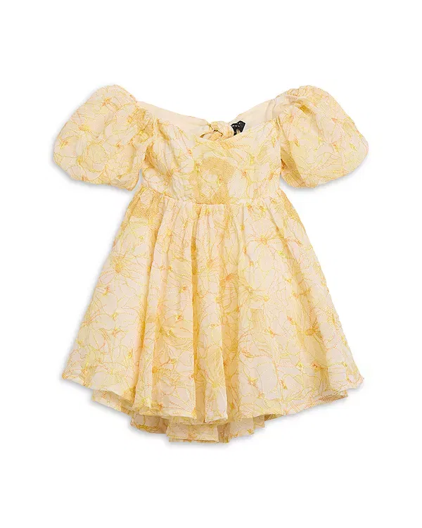 Детское платье для девочек с вышивкой Adaline Bardot, Yellow Floral