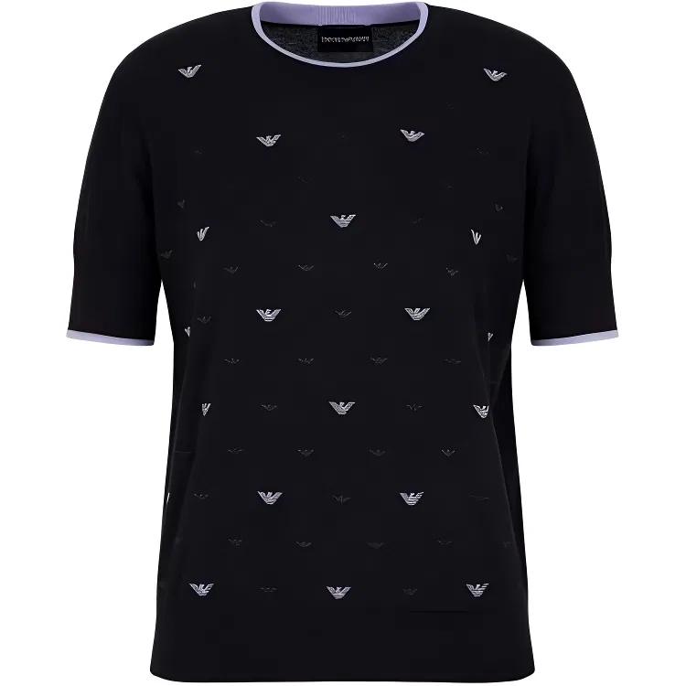 Свитер с монограммой Emporio Armani, Black