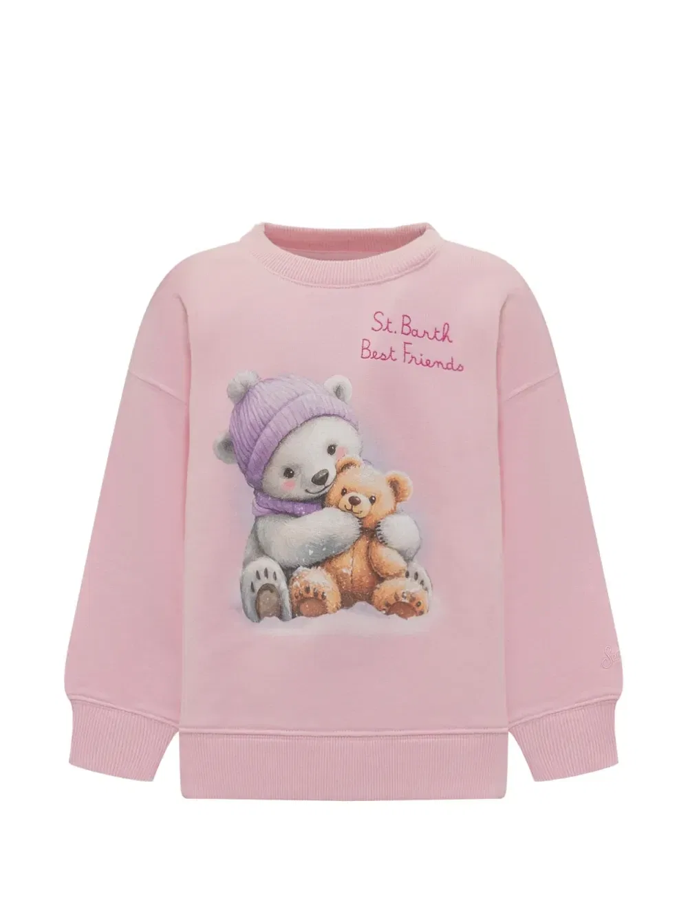 Свитер с медвежьими принтами Mc2 Saint Barth Kids, розовый