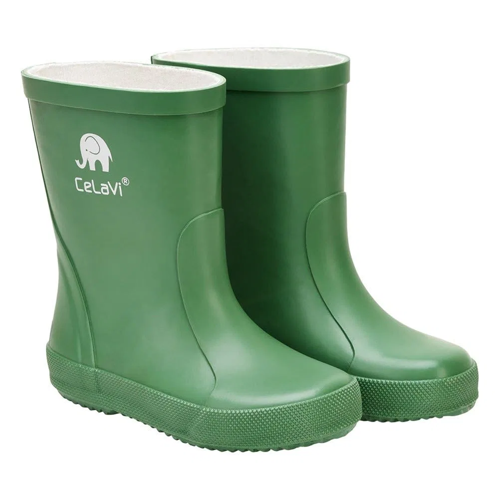 Детские резиновые сапоги Basic Wellies - Solid Celavi, Elm Green