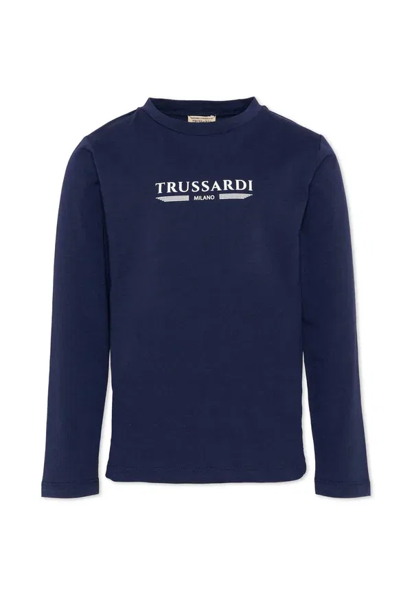 Футболка длинный рукав, принт, Long sleeved top, Tru Trussardi Junior, синий