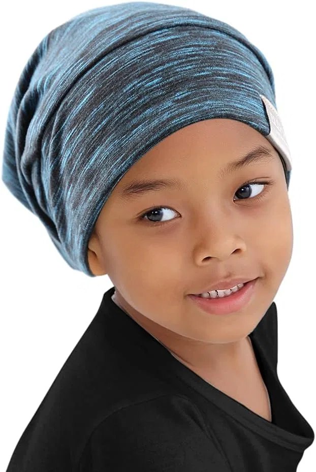 Чепчик для сна из сатина, ELIHAIR, S, Kids Blue Black — фото 2