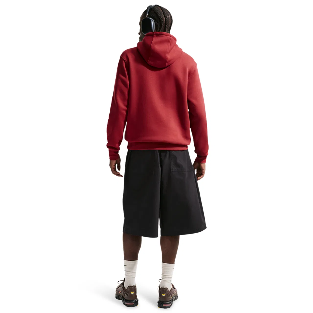 Мужское худи с капюшоном и шнурком, с нагрудным карманом, Nike Club BB Hoodie CTB, Nike, Team Crimson/Lt Khaki/Team Crimson — фото 4