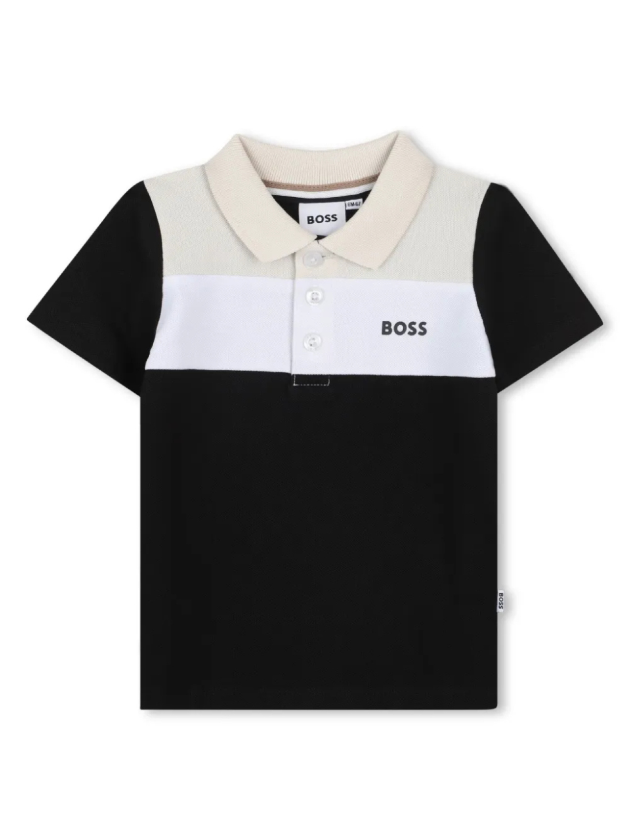 

Рубашка поло в стиле колор-блок BOSS Kidswear, черный