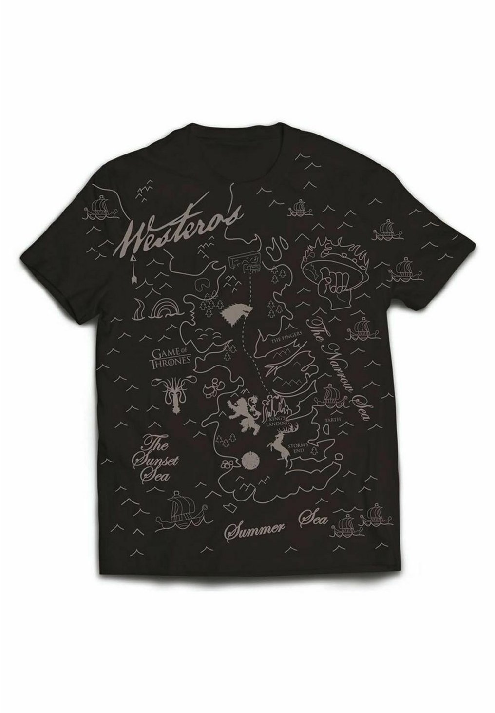 

Футболка с принтом GAME OF THRONES WESTEROS MAP rockshirts, черный
