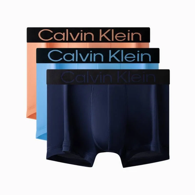 Мужские боксеры-брифы 3 шт Calvin Klein, Space Black/Light Orange/Sky Blue