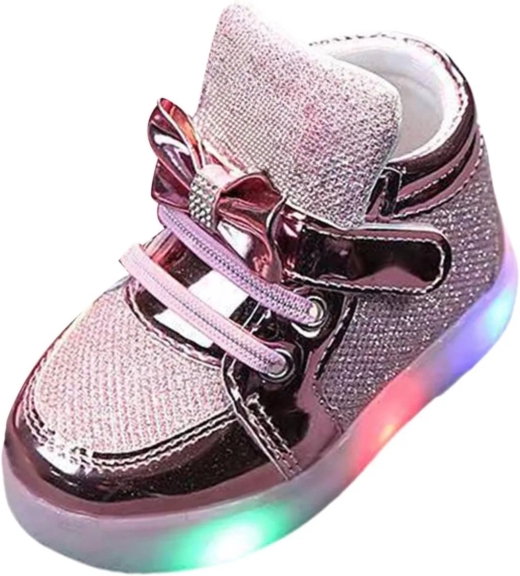 Детские кроссовки для девочек с подсветкой, Pink