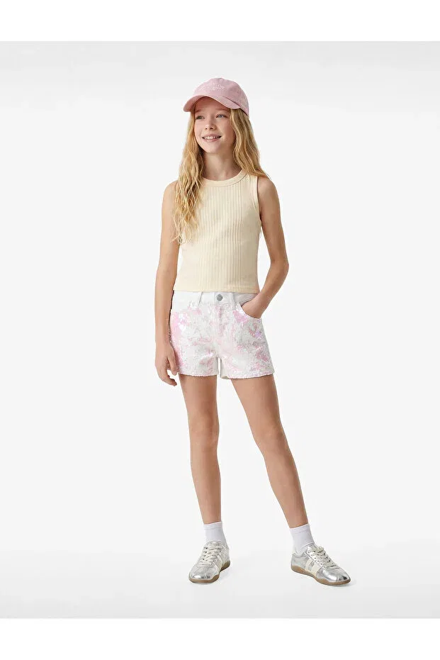 Детские шорты для девочек с пайетками Koton, White