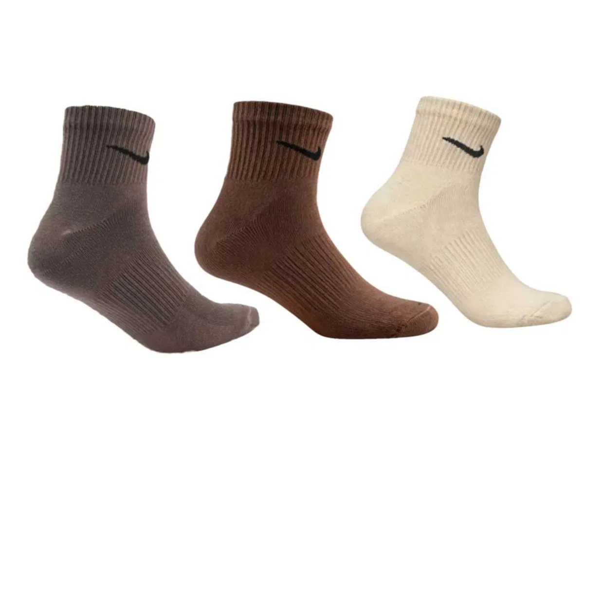 Носки с низким вырезом Nike Dri-FIT Everyday Plus Lightweight, 3 пары, Sandalwood Brown/Black/Walnut Brown/Black/Limestone Gray/Black — фото 3