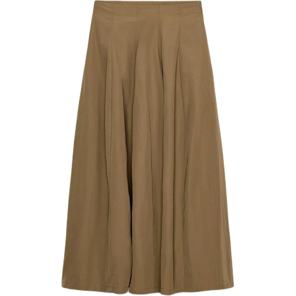 Женская повседневная юбка-трапеция длины миди с моделью ZARA, Dark Beige