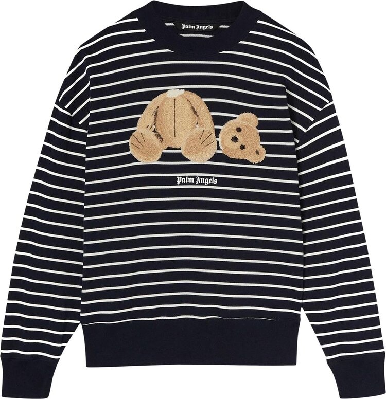 

Толстовка Palm Angels Bear Striped Crew 'Navyblue/Brown', синий