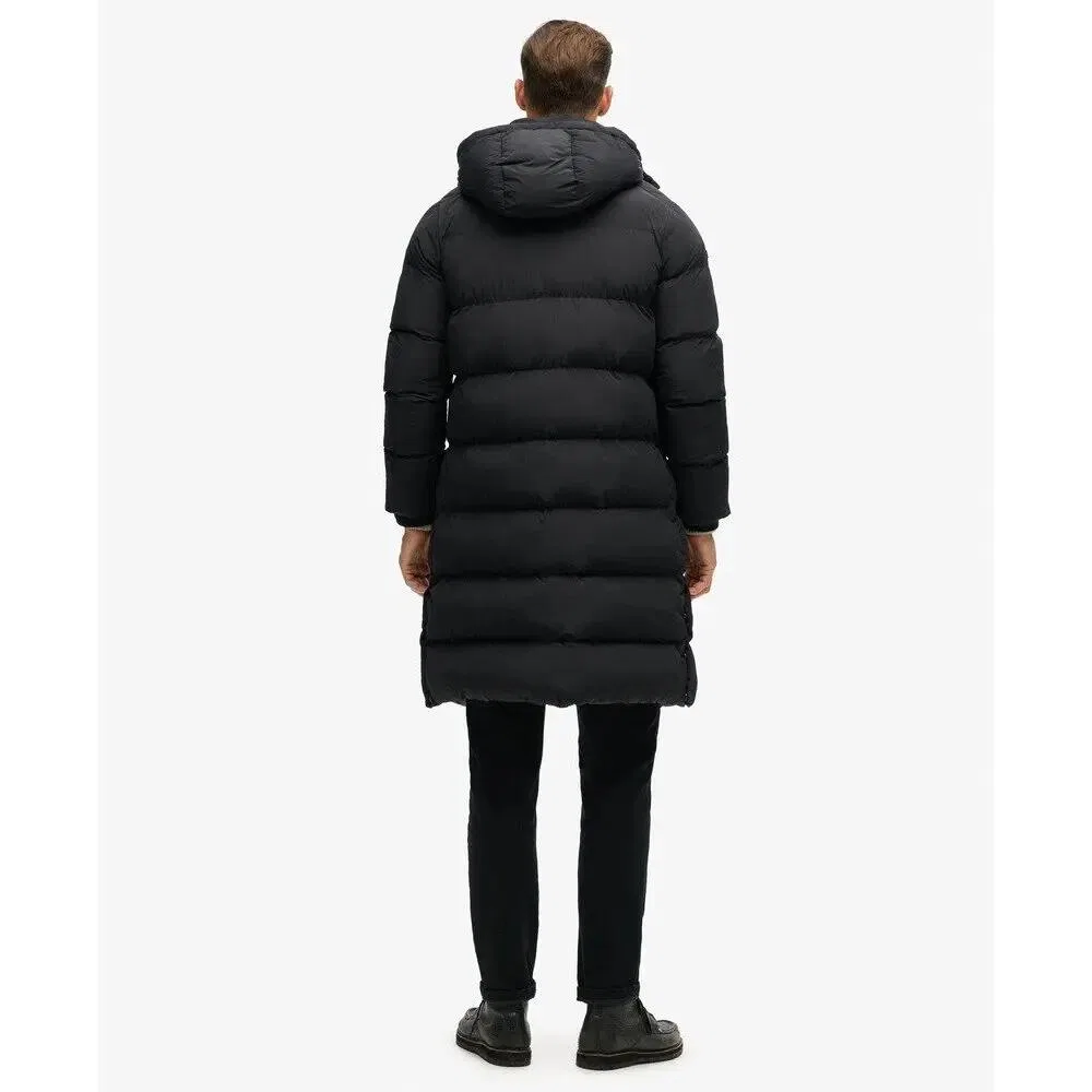 Женская длинная куртка с капюшоном Superdry, Schwarz — фото 4
