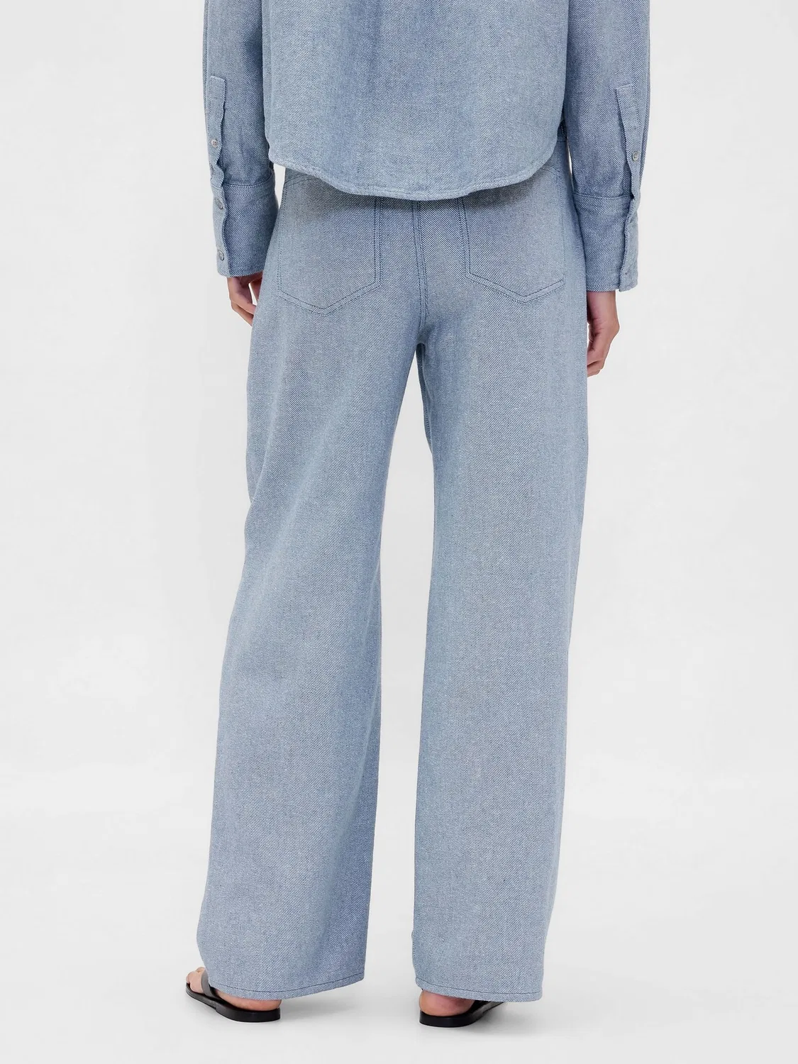 Брюки широкие льняные Gap Light Blue — фото 2