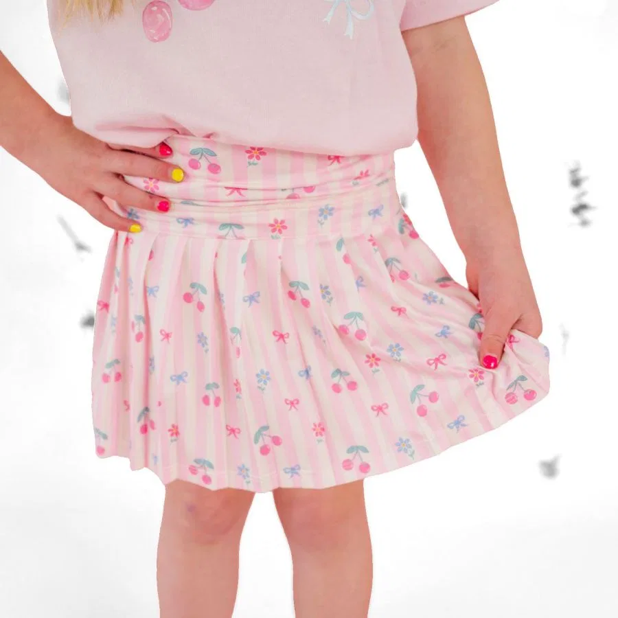Юбка-шорты с принтом Cherry Bow Sweet Wink, Light Pink — фото 3