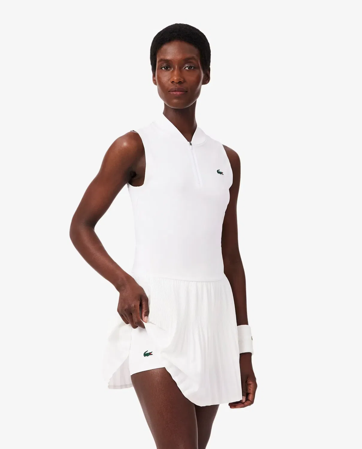 Платье Lacoste Blanco с длинным рукавом, Ultra-Dry, белое — фото 3