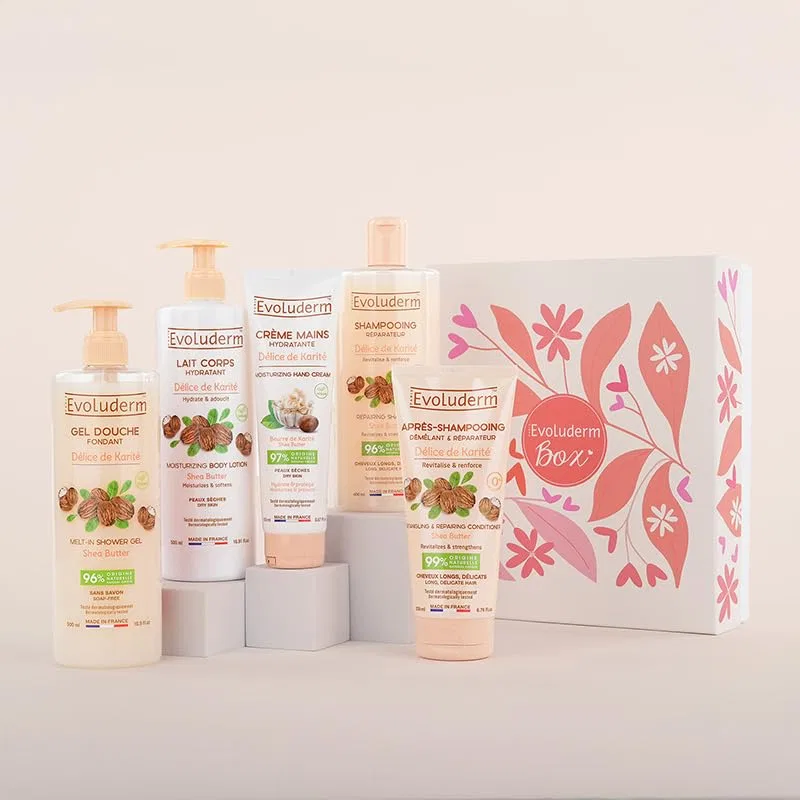 Набор для тела и волос Delice de Shea, Evoluderm, 5 средств