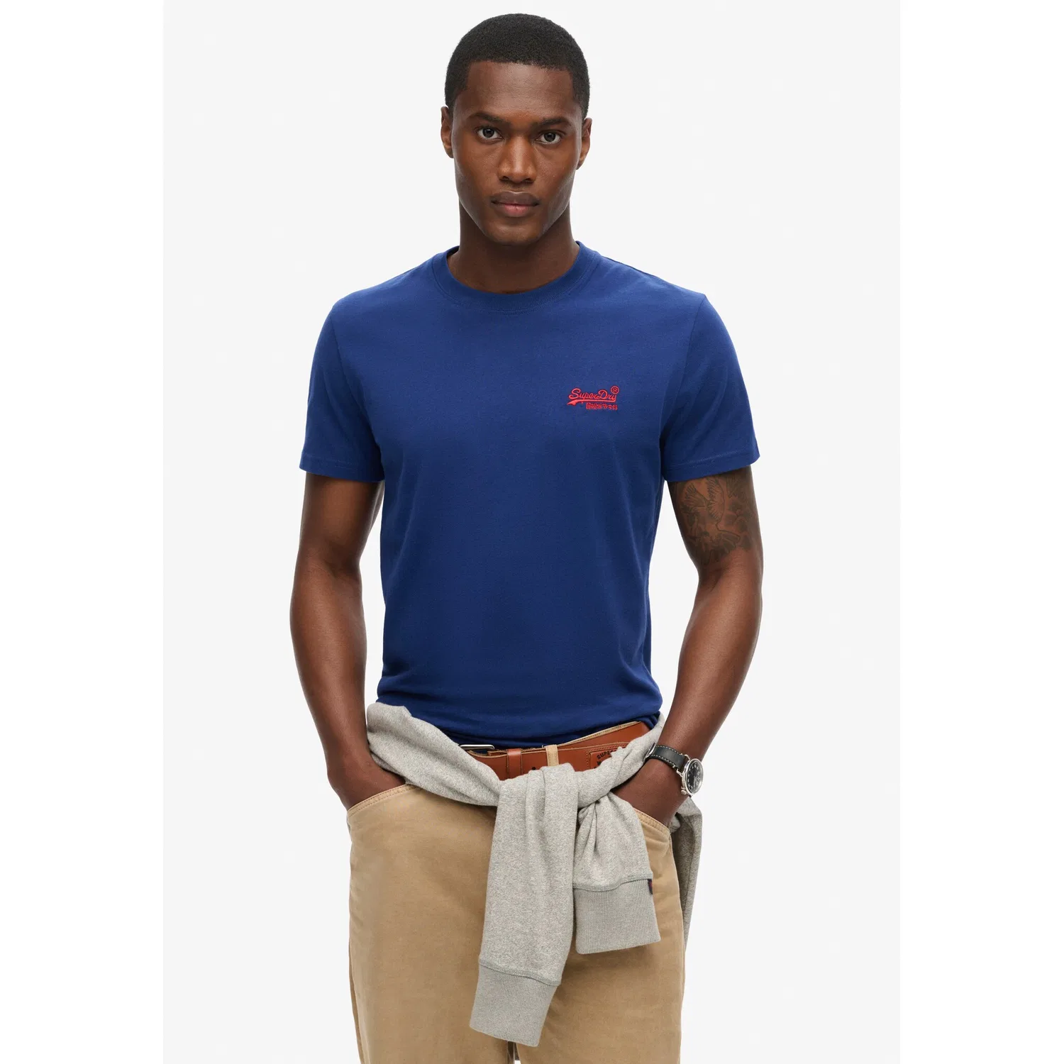 Детская хлопковая футболка с логотипом Superdry, Supermarine — фото 3
